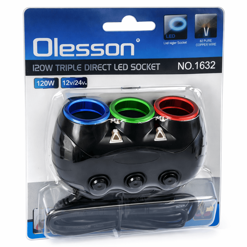 Olesson 120W Triple LED Socket Power Extender