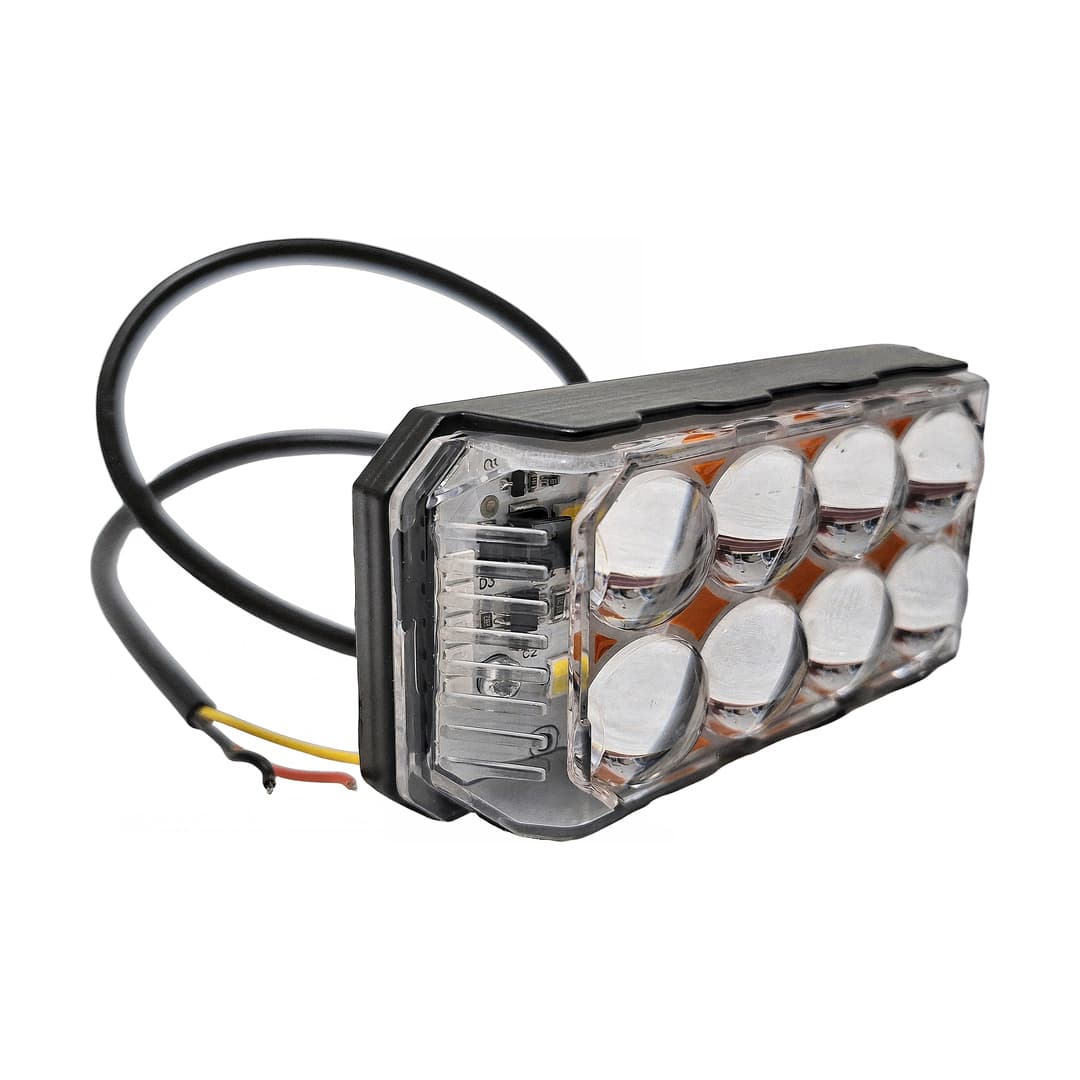 8-LED 8-Mode Spotlight-Metal (White / Yellow / Red & Blue)