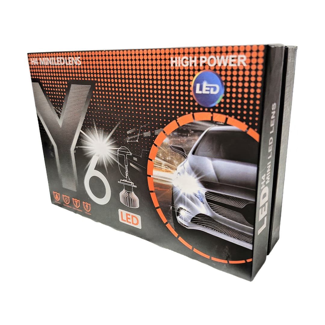 Y6 H4 Mini LED Projector Lens Headlight Bulb (5500K / DC9-36V)