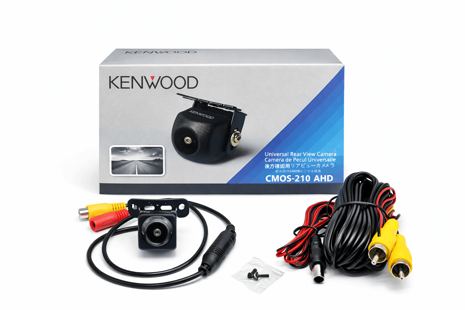Kenwood CMOS-210 AHD is a universal rear view camera designed to assist drivers while reversing. It uses CMOS sensor technology with AHD video output and is suitable for a wide range of vehicles.