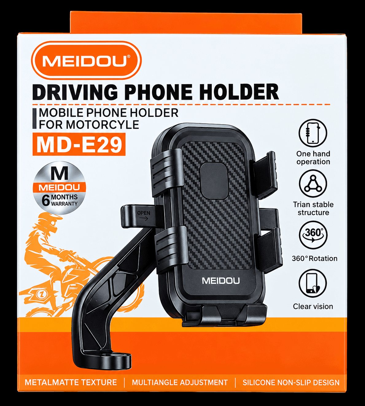 MEIDOU MD-E29 Motorcycle Mirror Mount Phone Holder